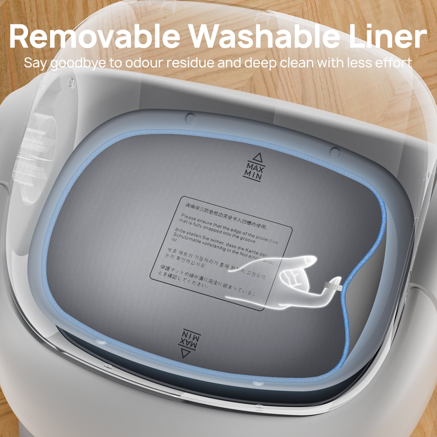 Open-Top Self Cleaning Litter Box, Automatic Cat Litter Box with APP Control, Dual Safety Sensors, Includes Trash Bags