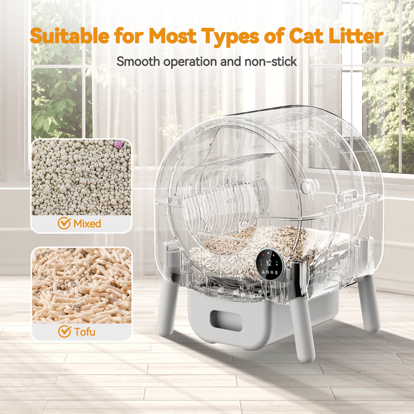 ZeaCotio Front-Open Self Cleaning Litter Box