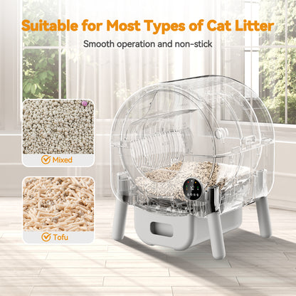 ZeaCotio Front-Open Self Cleaning Litter Box