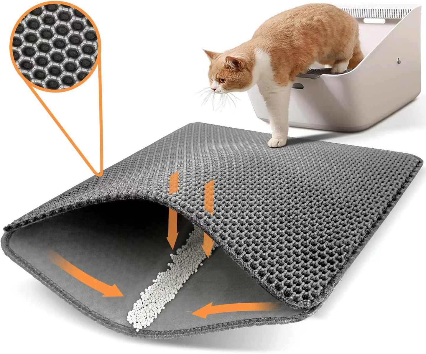 Conlun Cat Litter Mat Cat Litter Trapping Mat, Honeycomb Double Layer Design