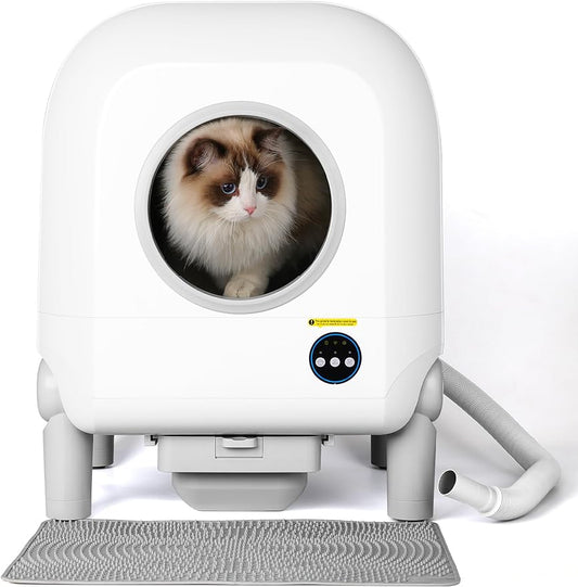 Automatic Self Cleaning Cat Litter Box, App Control Smart Litter Box with 100L X-Large Space