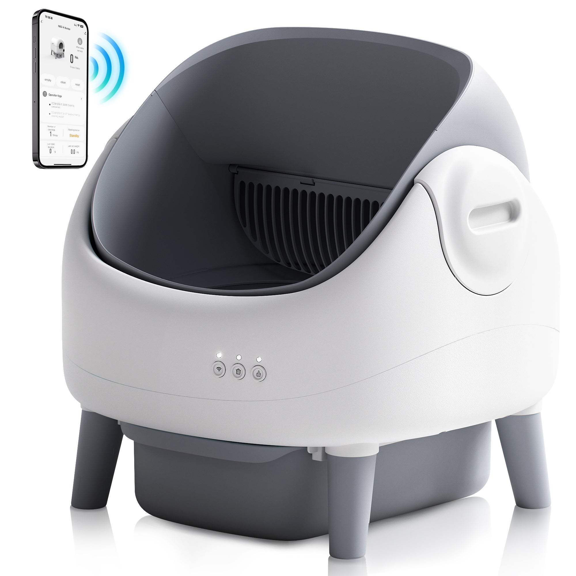 ZeaCotio Open-Top Self Cleaning Litter Box